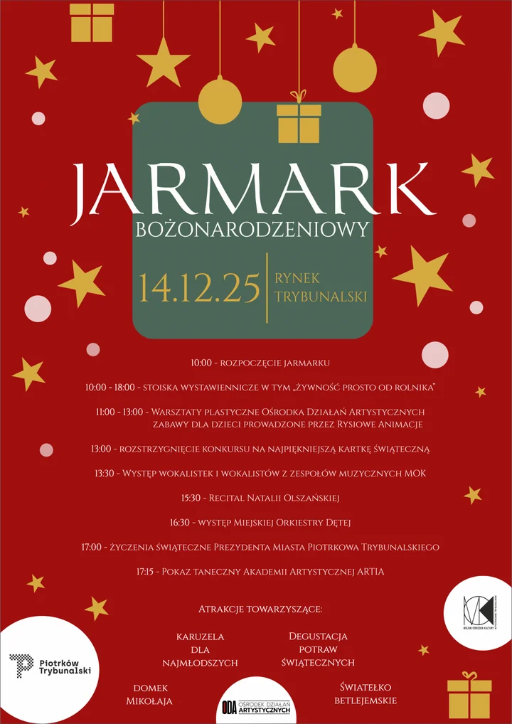 Obraz do artykułu: Jarmark Bożonarodzeniowy 2025 na Rynku Trybunalskim. Świąteczne atrakcje, warsztaty i koncerty