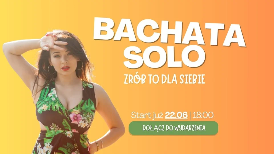Grafika promocyjna wydarzenia Bachata Solo NOWY KURS w Piotrkowie Trybunalskim