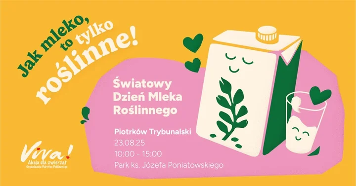 Obrazek przedstawia grafikę promocyjną wydarzenia Degustacja i piknik z alternatywami dla nabiału w Piotrkowie Trybunalskim