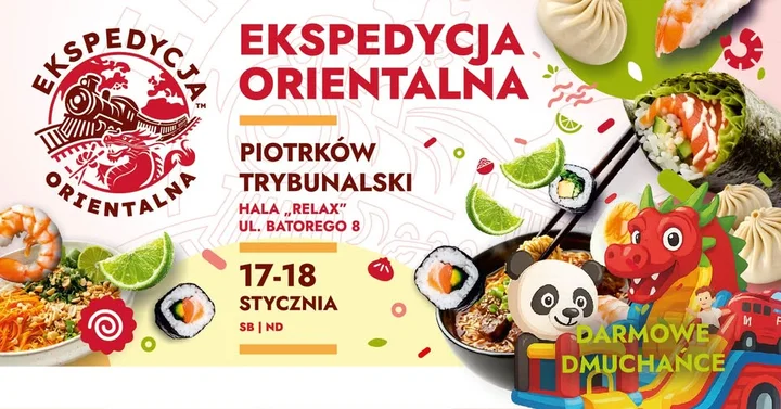 Grafika promocyjna wydarzenia Ekspedycja Orientalna w Piotrkowie Trybunalskim — Hala Relax, 17–18 stycznia 2026