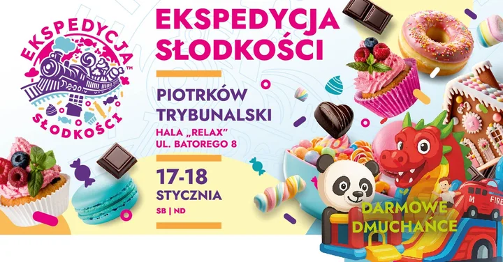 Grafika promocyjna wydarzenia Ekspedycja Słodkości w Piotrkowie Trybunalskim — Hala Relax