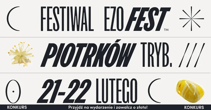 Grafika promocyjna wydarzenia Festiwal Ezoteryki i Medycyny Naturalnej w Piotrkowie Trybunalskim — 21–22 lutego 2026