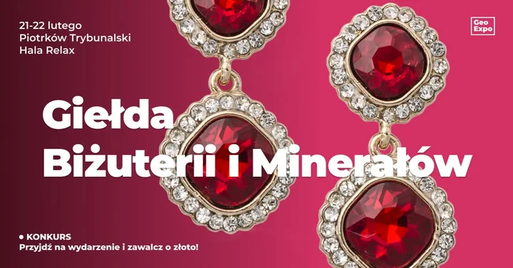 Grafika promocyjna wydarzenia Giełda Biżuterii, Minerałów i Skamieniałości (GeoExpo) — Piotrków Trybunalski
