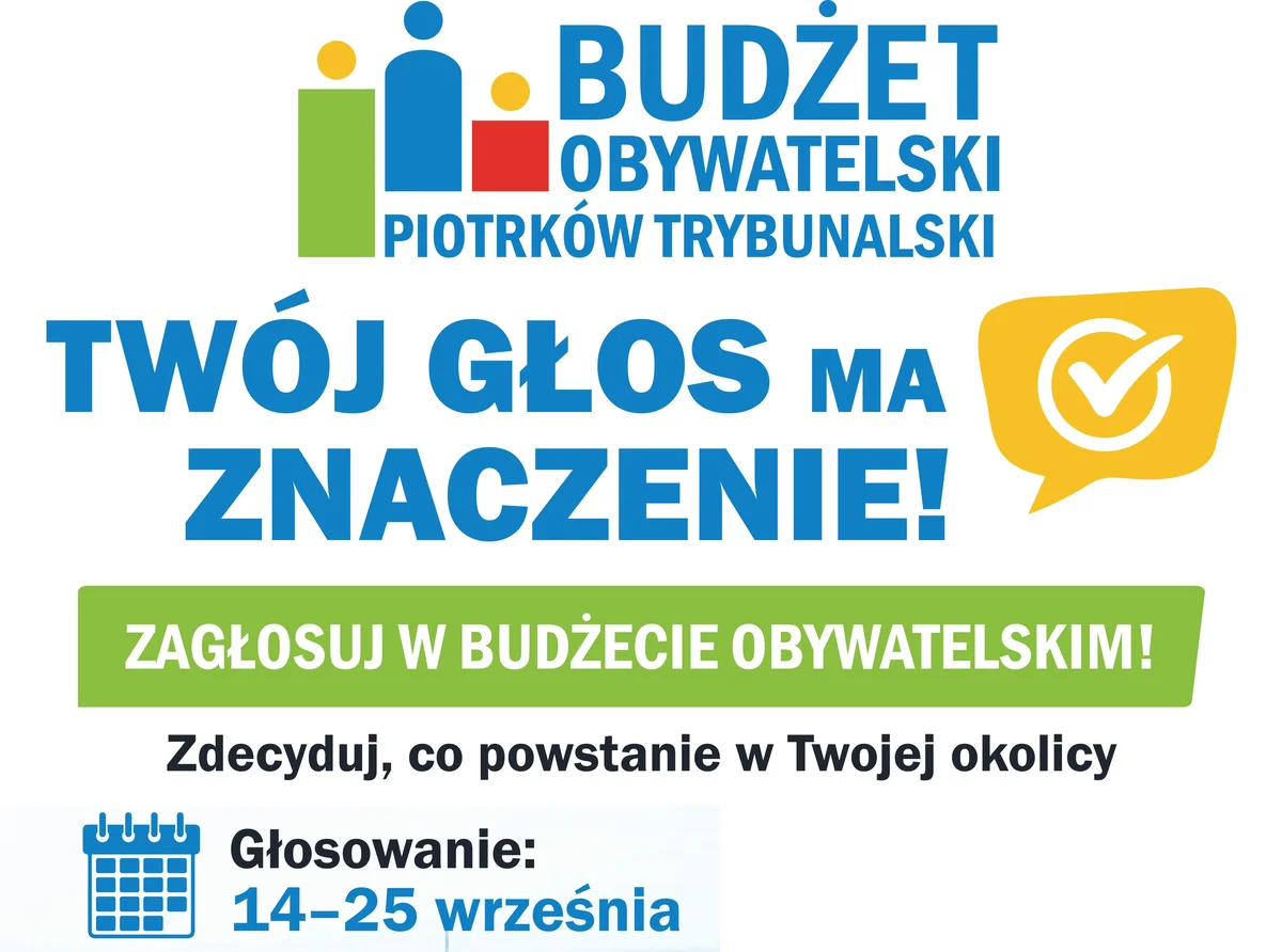 Grafika promocyjna wydarzenia Głosowanie w Budżecie Obywatelskim Piotrkowa Trybunalskiego