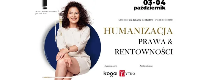 Obrazek przedstawia grafikę promocyjną wydarzenia Szkolenie praktyczne: prawo i rentowność dla gabinetów stomatologicznych