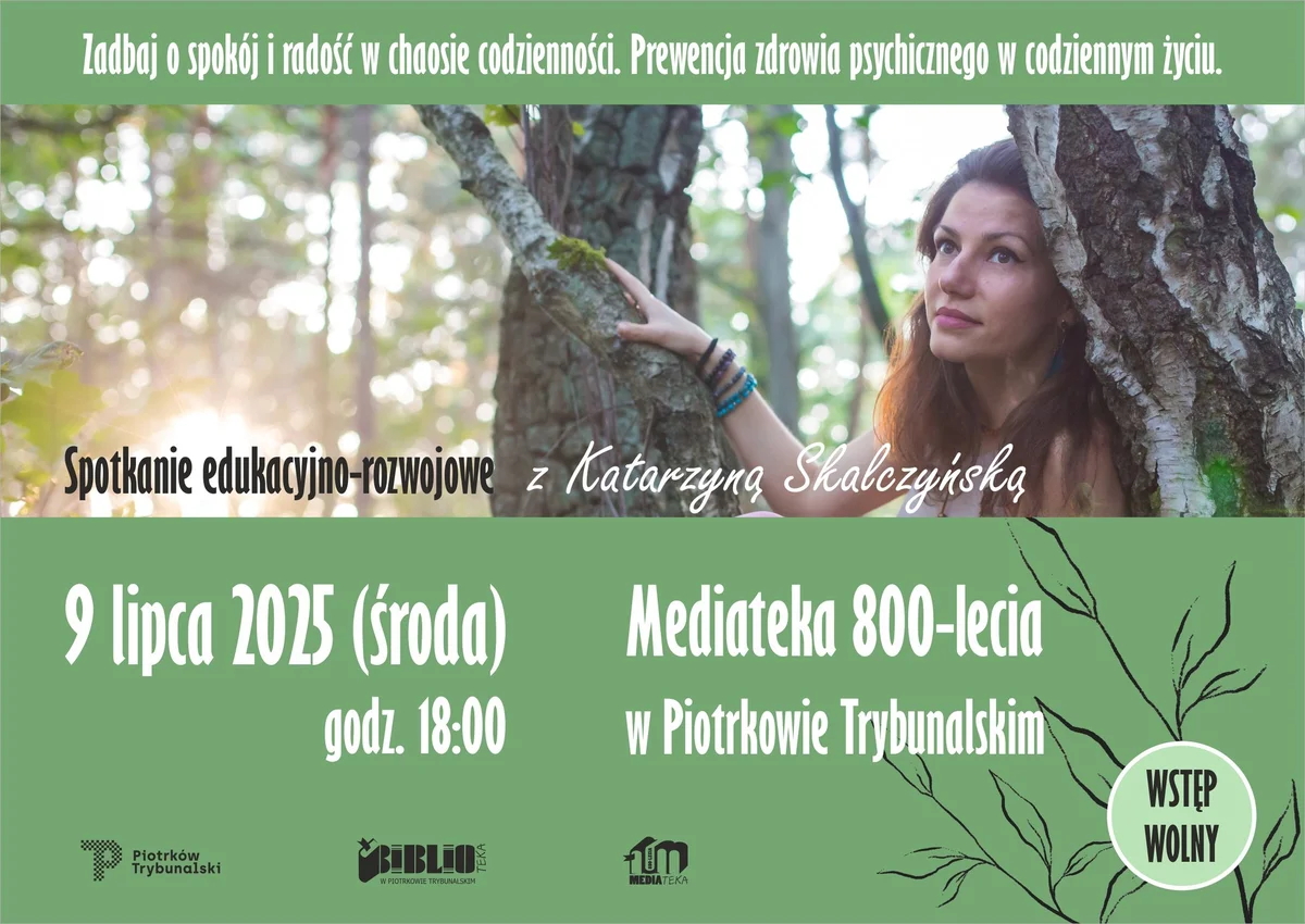 Grafika promocyjna wydarzenia Jak praktykować uważność i dbać o zdrowie psychiczne na co dzień