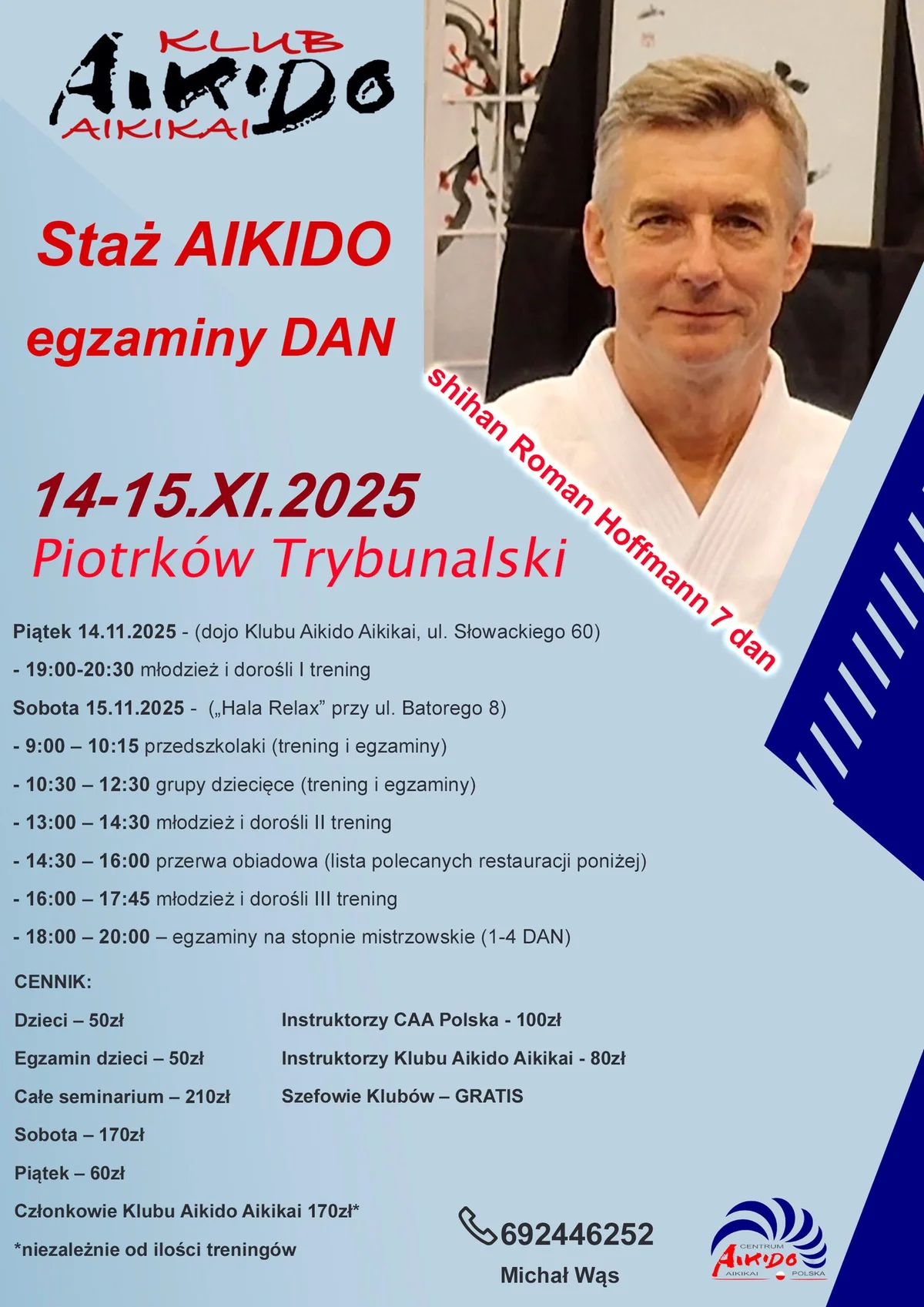 Grafika promocyjna wydarzenia Jesienny staż karate z shihanem Romanem Hoffmannem 7 dan