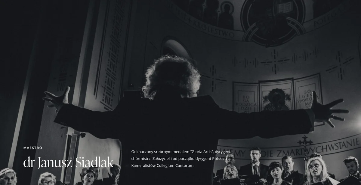 Grafika promocyjna wydarzenia Dialogi Mistrzów – Dialogi Epok. Palestrina i Penderecki w Piotrkowie