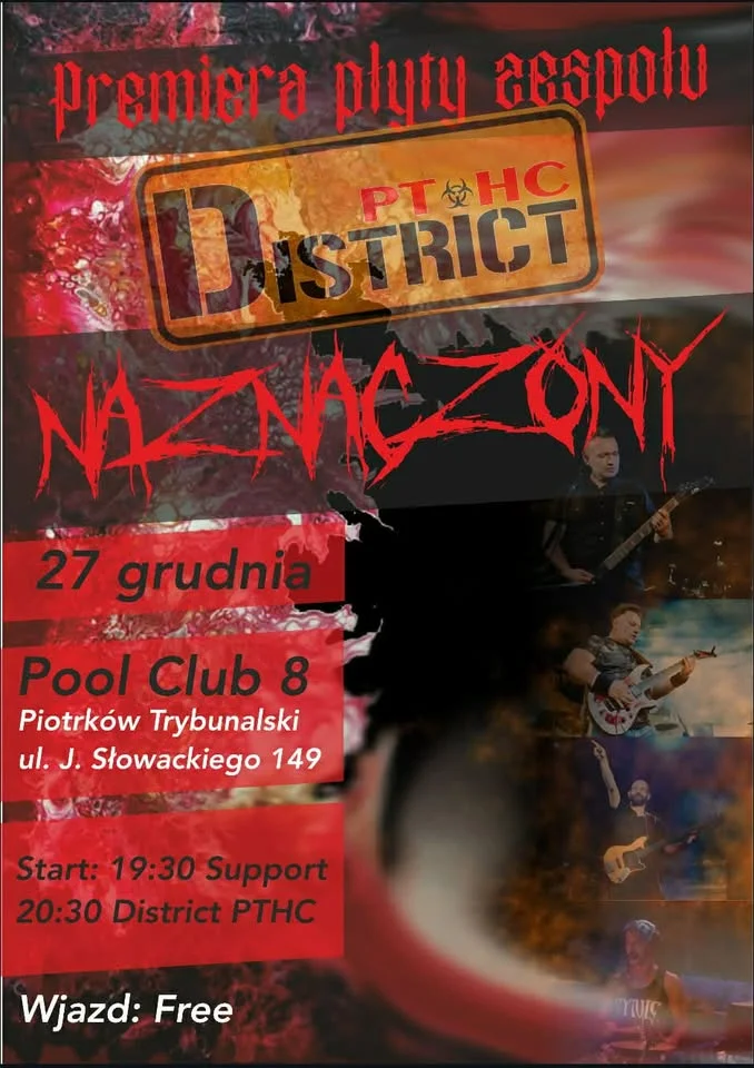 Grafika promocyjna wydarzenia District PTHC — koncert w PUB Ósemka, 27 grudnia 2025, godz. 19:30