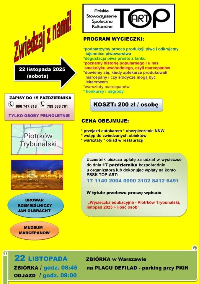 Grafika promocyjna wydarzenia Piotrków Trybunalski - browar i jego tajemnice