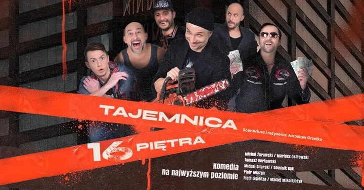 Grafika promocyjna wydarzenia Piotrków Trybunalski: Tajemnica 16 piętra — komedia na najwyższym poziomie