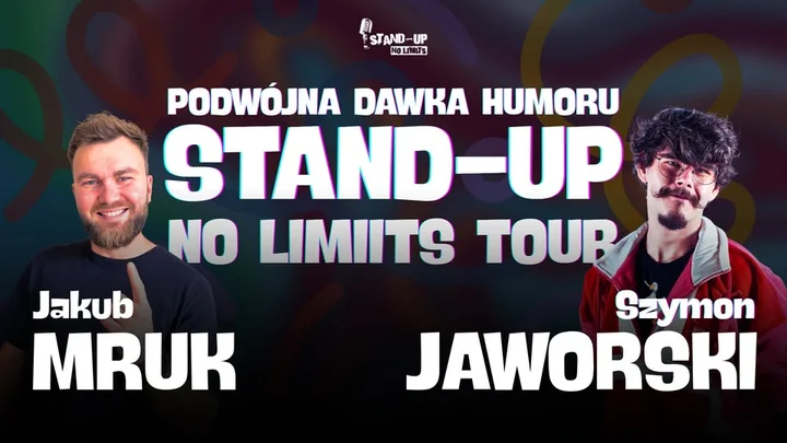 Grafika promocyjna wydarzenia STAND-UP: Jakub Mruk x Szymon Jaworski w Piotrkowie Trybunalskim