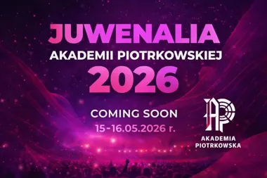 Grafika promocyjna wydarzenia Juwenalia Akademii Piotrkowskiej 2026 w Piotrkowie. Dwa dni koncertów i studenckiej energii