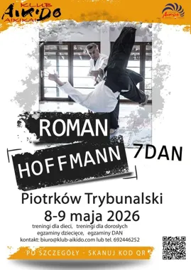 Grafika promocyjna wydarzenia Regionalny staż z sensei Romanem Hoffmann 7 dan — Piotrków Trybunalski, 8–9 maja 2026