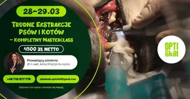 Grafika promocyjna wydarzenia TRUDNE EKSTRAKCJE U PSÓW I KOTÓW – KOMPLETNY MASTERCLASS