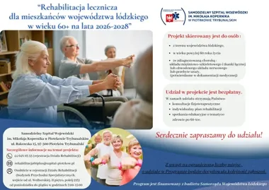 Bezpłatna rehabilitacja dla 60+ w Piotrkowie. Miejsc będzie mało