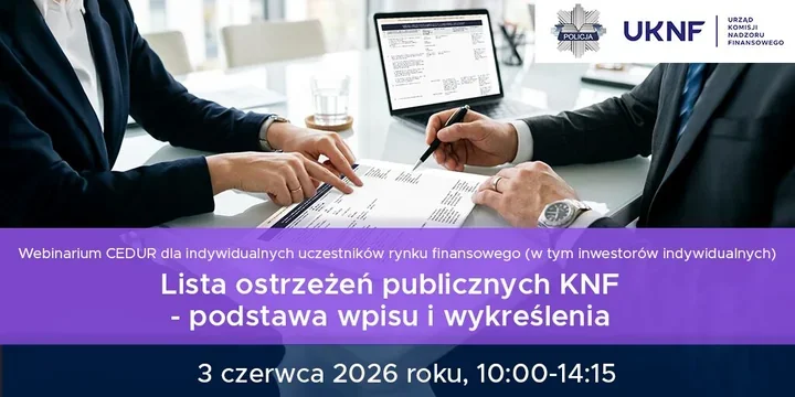 KNF tłumaczy, kiedy trafia się na listę ostrzeżeń