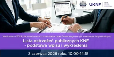 KNF tłumaczy, kiedy trafia się na listę ostrzeżeń