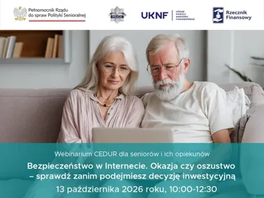 Seniorzy poznają metody fałszywych inwestycji. Bezpłatne webinarium CEDUR
