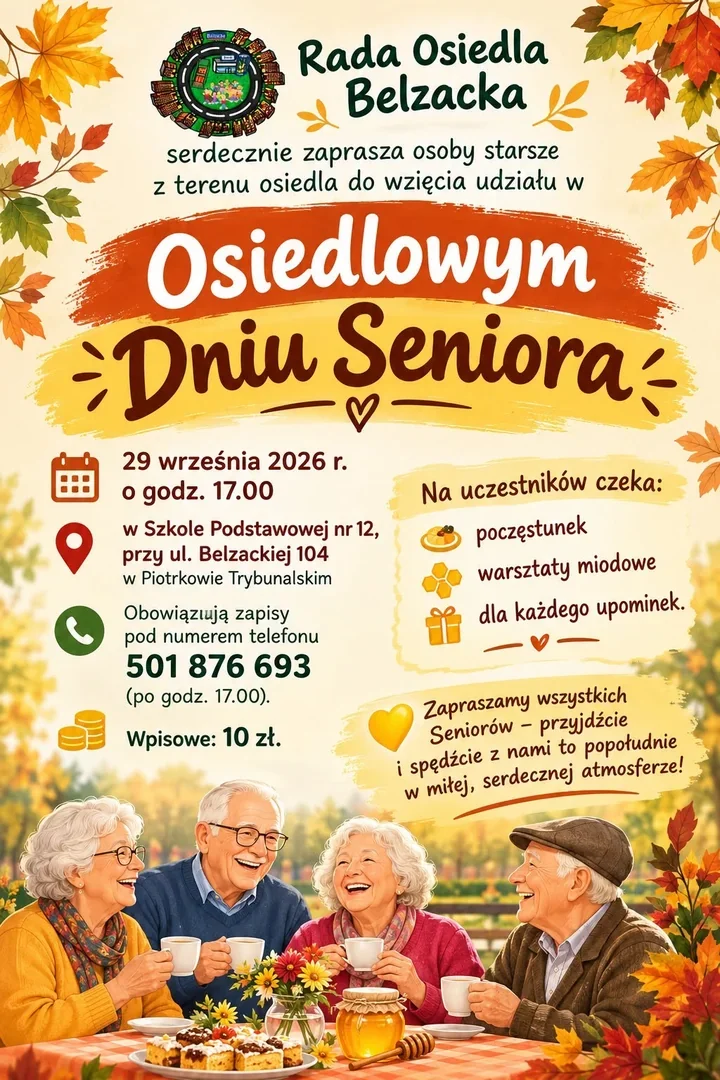 Seniorzy z Belzackiej spotkają się przy miodzie i dobrym poczęstunku