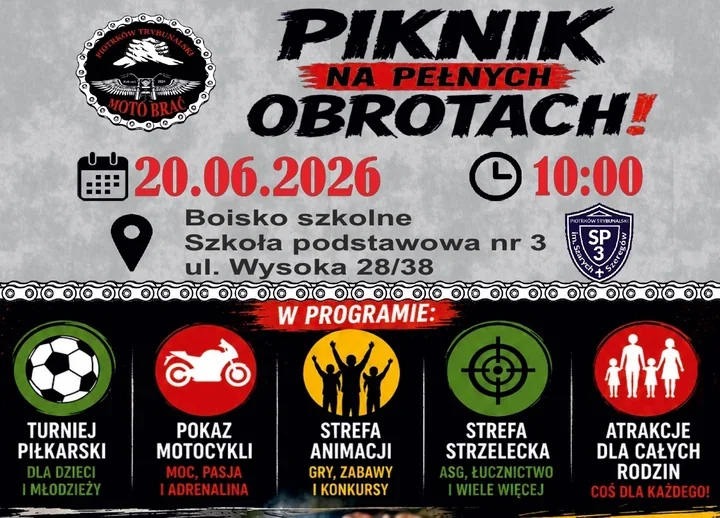 Motocykle, piłka i grill - Piotrków szykuje rodzinny piknik na pełnych obrotach