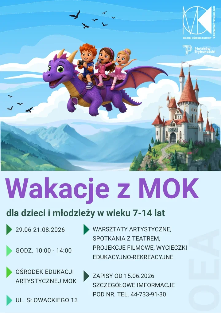 Wakacje w MOK-u mają plan na energię, sztukę i dobre lato w Piotrkowie